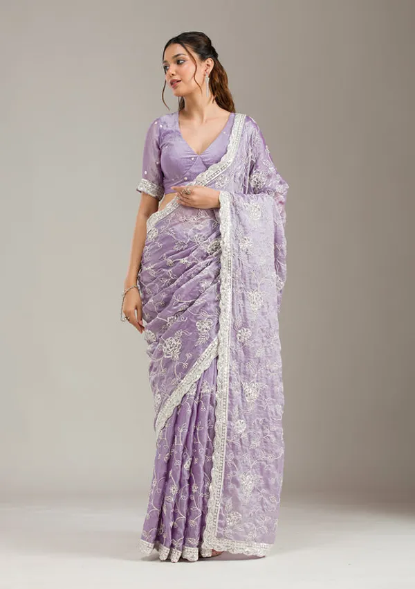 Lavender_Tissue_Cording_Saree_With_Matching_Blouse_Piece