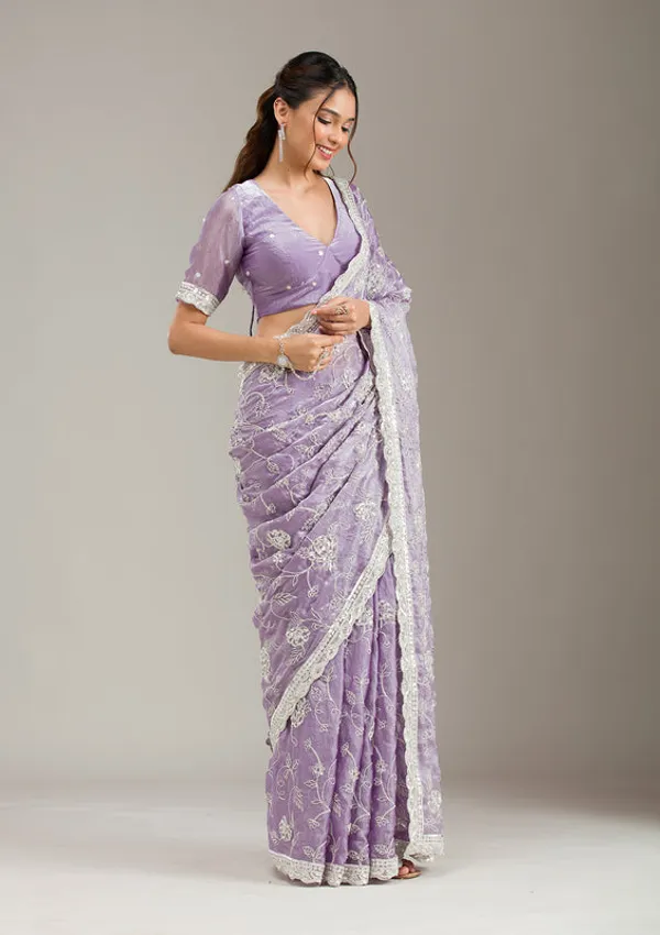 Lavender_Tissue_Cording_Saree_With_Matching_Blouse_Piece
