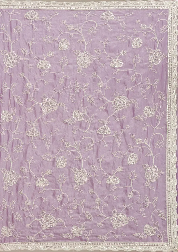Lavender_Tissue_Cording_Saree_With_Matching_Blouse_Piece