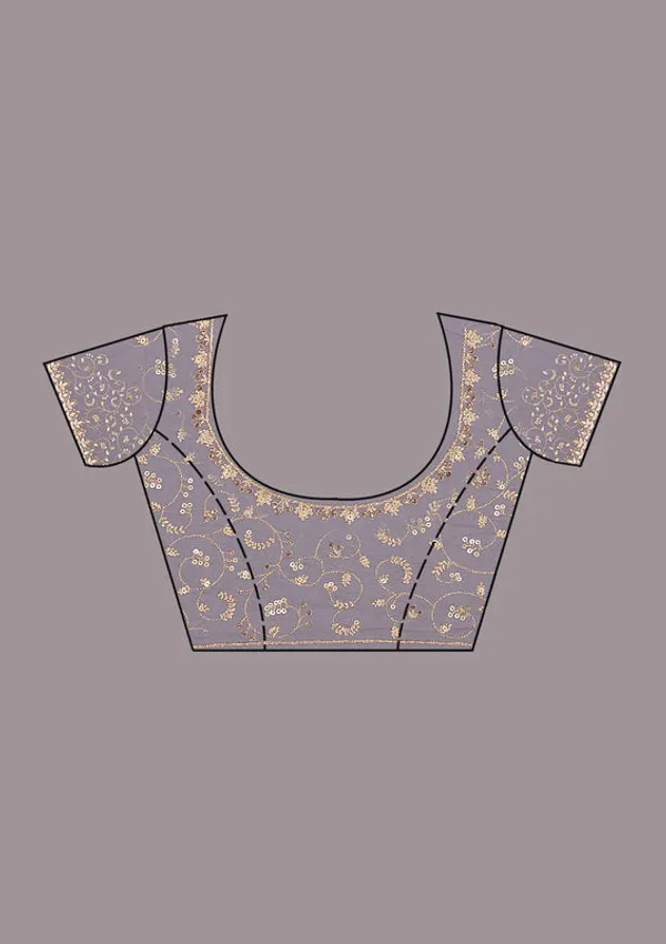 Lavender_Net_Sequins_Saree_With_Matching_Blouse_Piece