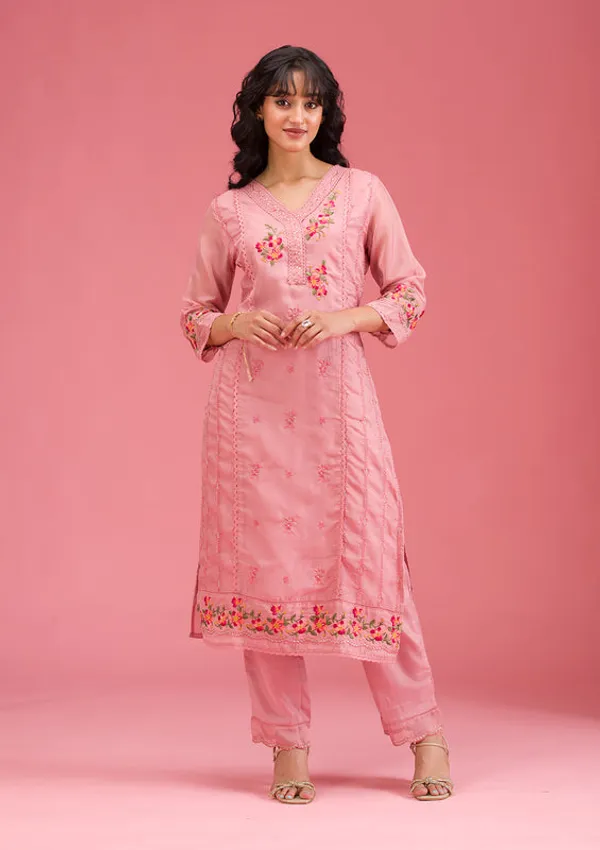Onion_Pink_Chanderi_Threadwork_Straight_Kurta_With_Pant_Regular_And_Dupatta
