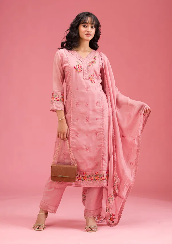 Onion_Pink_Chanderi_Threadwork_Straight_Kurta_With_Pant_Regular_And_Dupatta