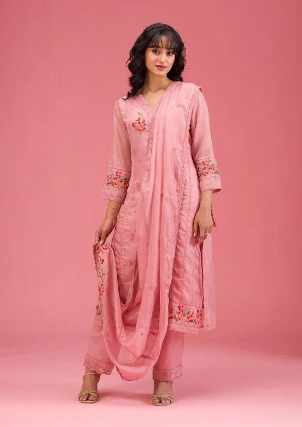Onion_Pink_Chanderi_Threadwork_Straight_Kurta_With_Pant_Regular_And_Dupatta