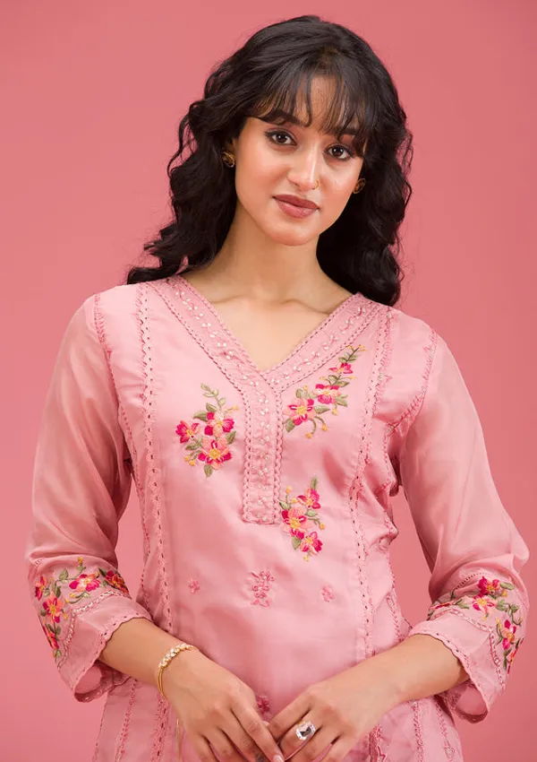 Onion_Pink_Chanderi_Threadwork_Straight_Kurta_With_Pant_Regular_And_Dupatta