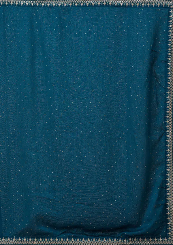 Peacock_Blue_Soft_Raw_Silk_Gold_Zariwork_Straight_Kurta_With_Pant_Regular_And_Dupatta
