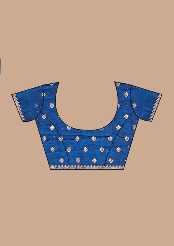 Navy_Blue_Soft_Raw_Silk_Gold_Zariwork_Saree_With_Matching_Blouse_Piece