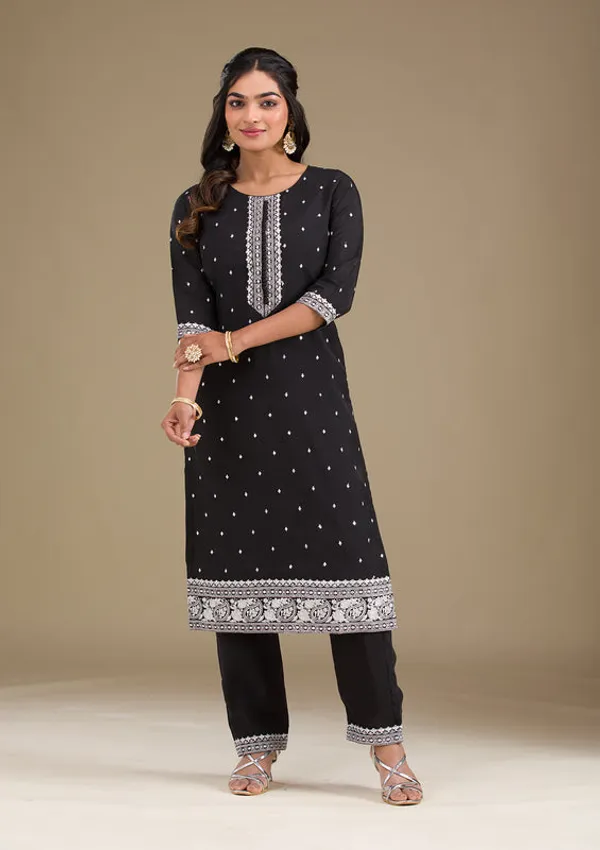 Black_Crepe_Silver_Zariwork_Straight_Kurta_With_Pant_Regular_And_Dupatta