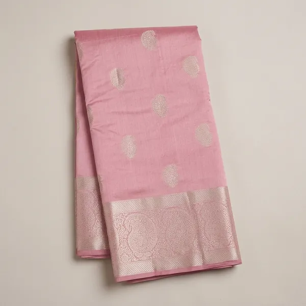 Onion_Pink_Silk_Buti_Zariwork_Saree_With_Matching_Blouse_Piece