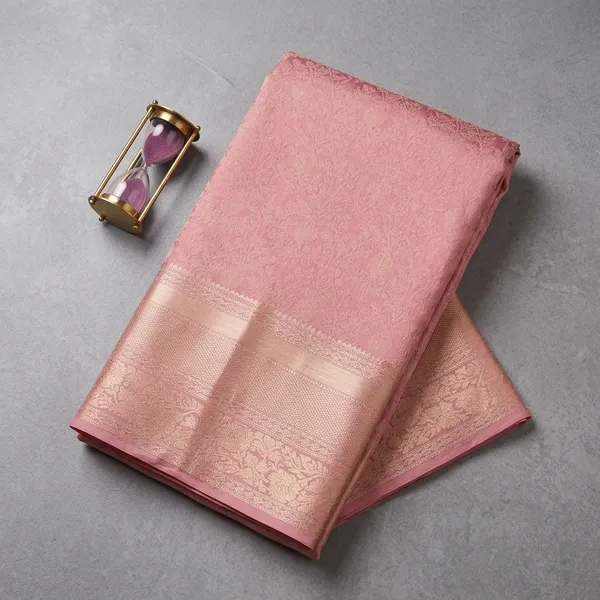 Onion_Pink_Silk_Jaal_Gold_Zariwork_Saree_With_Matching_Blouse_Piece