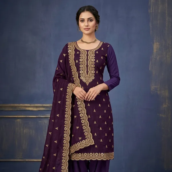 Purple_Organza_Cording_Unstitched_Dress_Material_With_Matching_Bottom_And_Dupatta