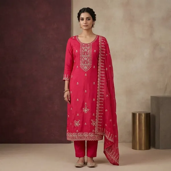 Rani_Pink_Crepe_Threadwork_Unstitched_Dress_Material_With_Matching_Bottom_And_Dupatta