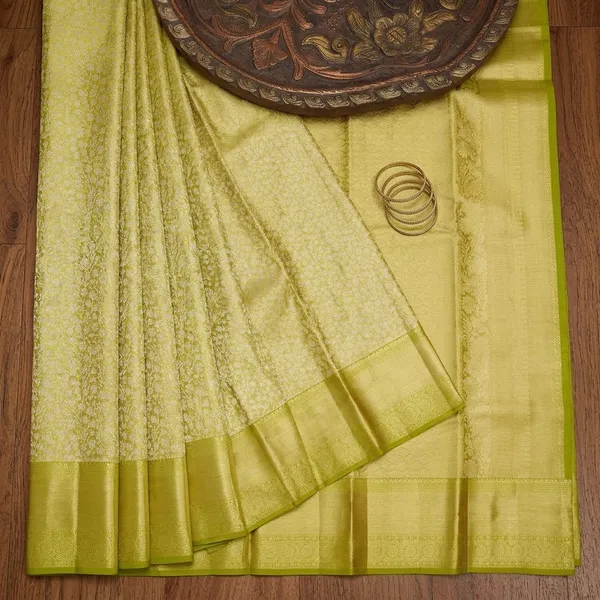 Lime_Green_Zariwork_Gold_Pure_Silk_Saree