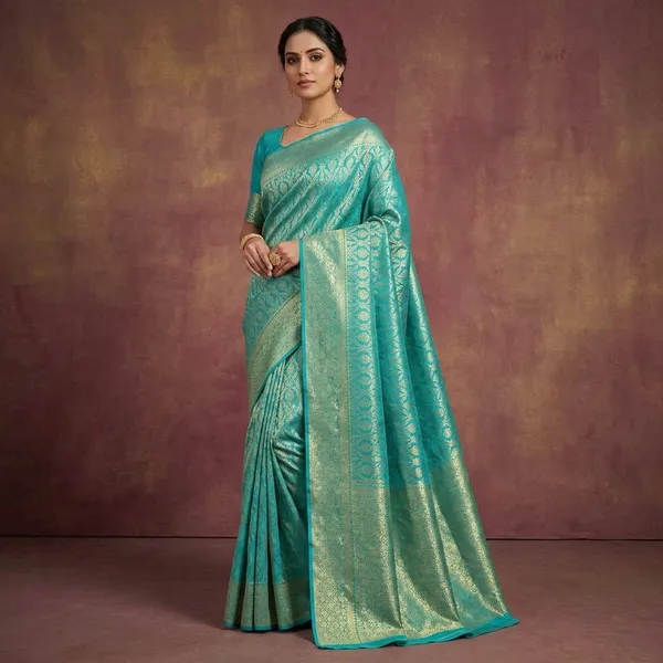 Sky_Blue_Zariwork_Gold_Pure_Silk_Saree