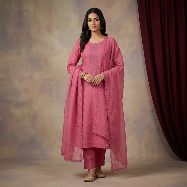 Pink_Semi_Crepe_Threadwork_Unstitched_Dress_Material_With_Matching_Bottom_And_Dupatta