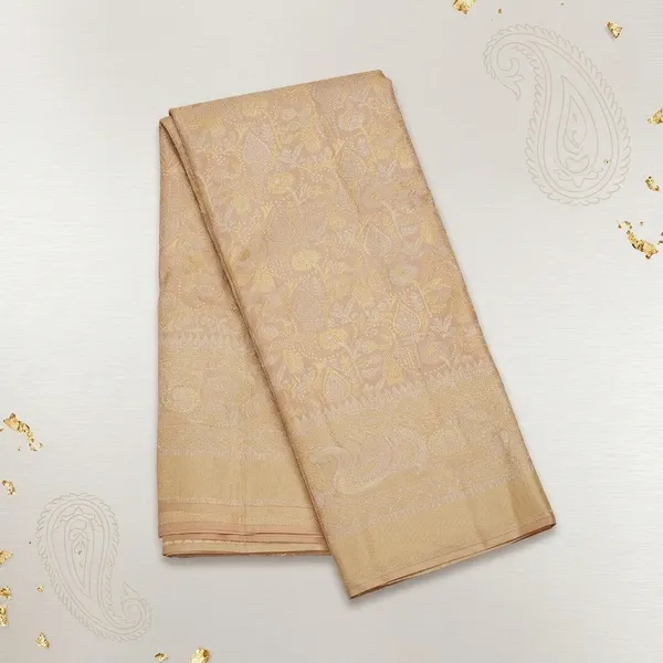 Beige_Zariwork_Gold_Pure_Silk_Saree