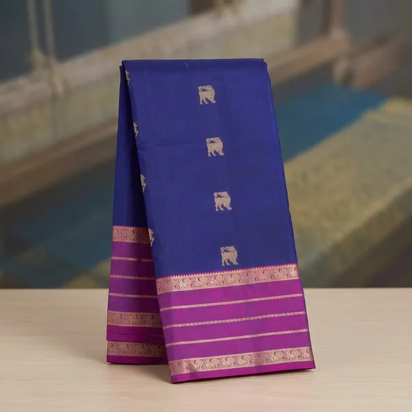 Royal_Blue_Silk_Buti_Saree_With_Matching_Blouse_Piece