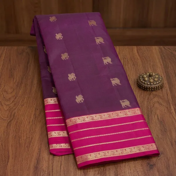 Wine_Silk_Buti_Saree_With_Matching_Blouse_Piece