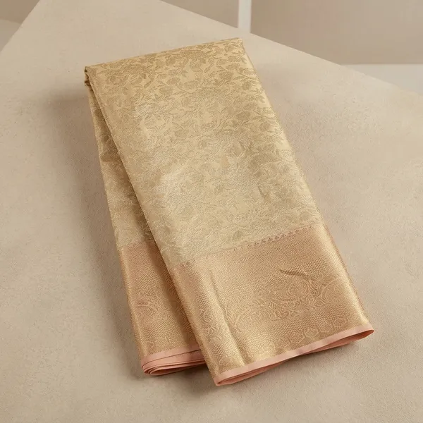 Peach_Silk_Jaal_Saree_With_Matching_Blouse_Piece
