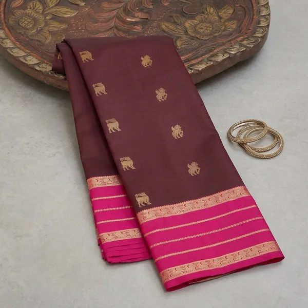 Brown_Kanjivaram_Pure_Silk_Saree