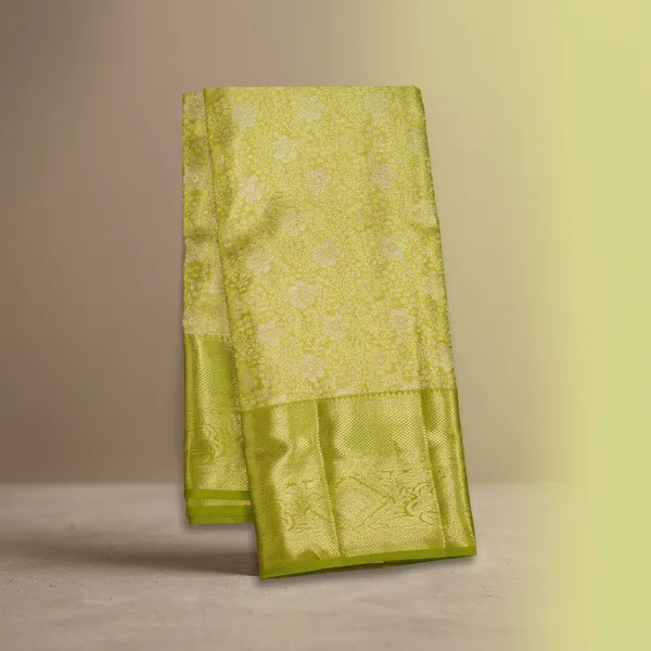 Lime_Green_Zariwork_Gold_Pure_Silk_Saree