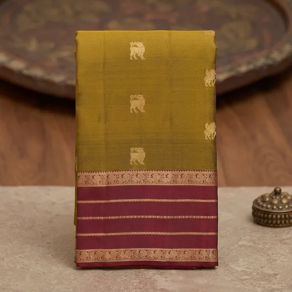Mehendi_Kanjivaram_Pure_Silk_Saree