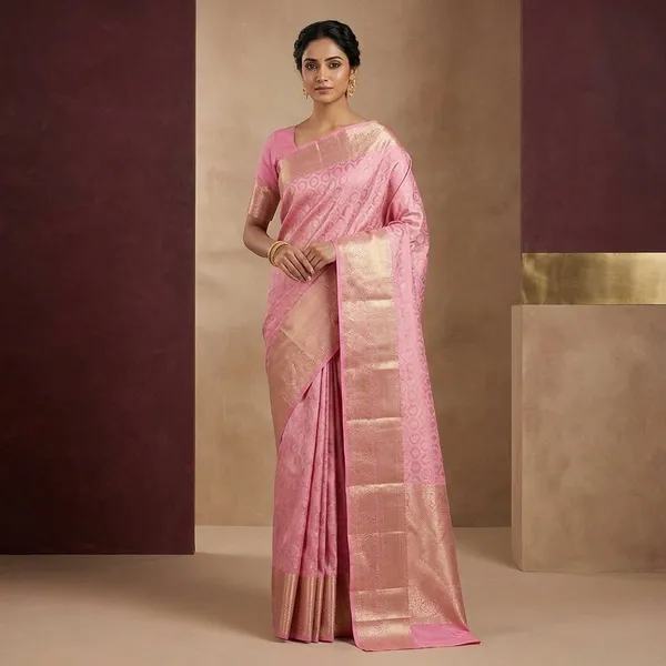 Pink_Kanjivaram_Pure_Silk_Saree