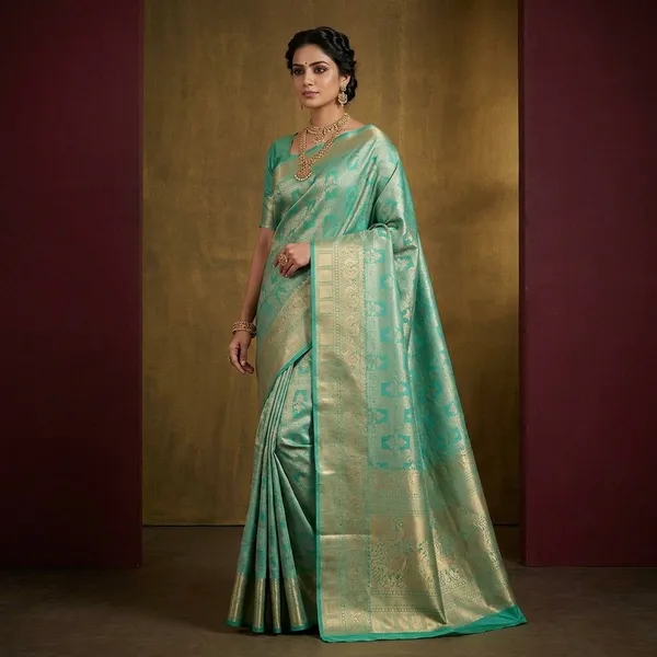 Sea_Green_Kanjivaram_Pure_Silk_Saree