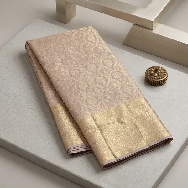 Grey_Silk_Jaal_Saree_With_Matching_Blouse_Piece