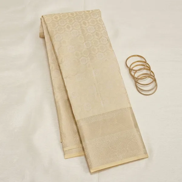 Cream_Silk_Jaal_Silver_Zariwork_Saree_With_Matching_Blouse_Piece