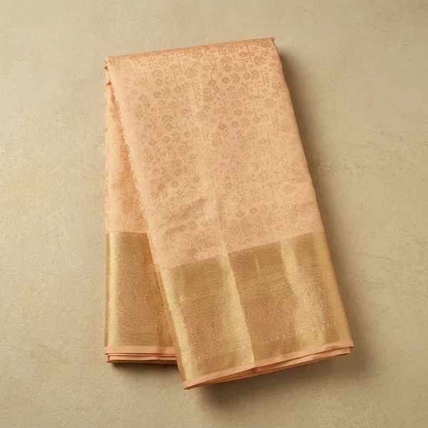Peach_Dharmavaram_Pure_Silk_Saree