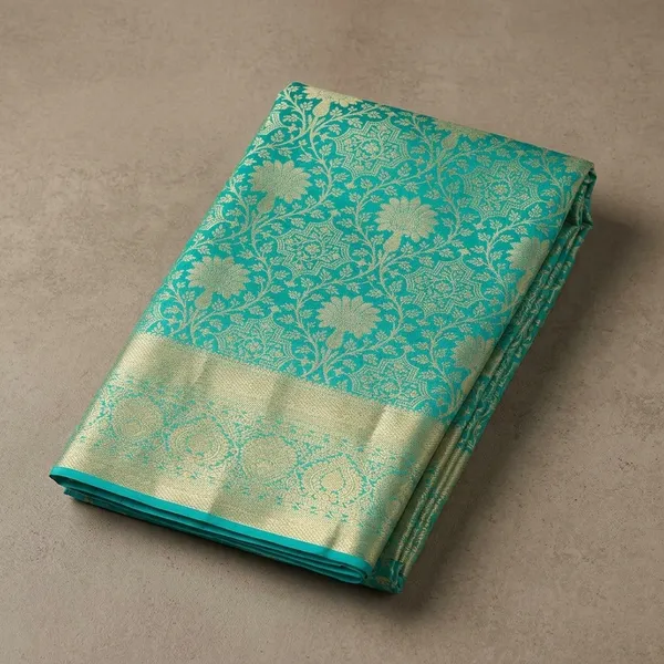 Turquoise_Blue_Dharmavaram_Pure_Silk_Saree
