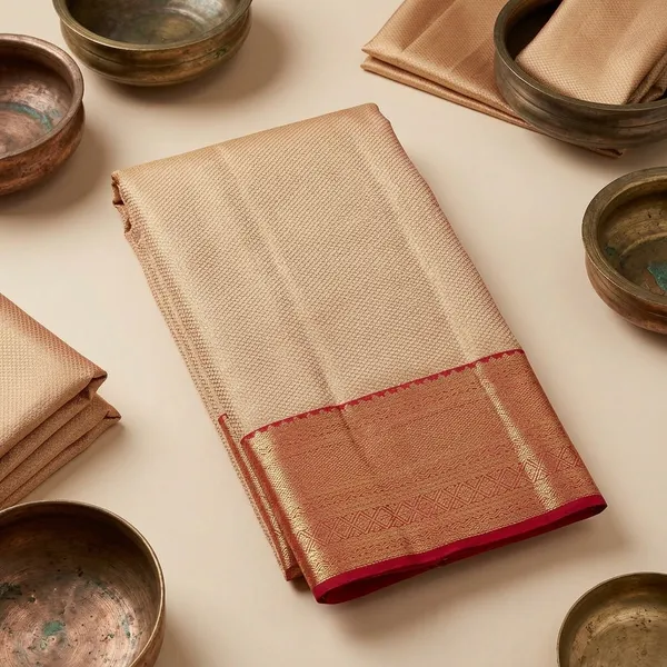 Peach_Silk_Plain_Saree_With_Matching_Blouse_Piece