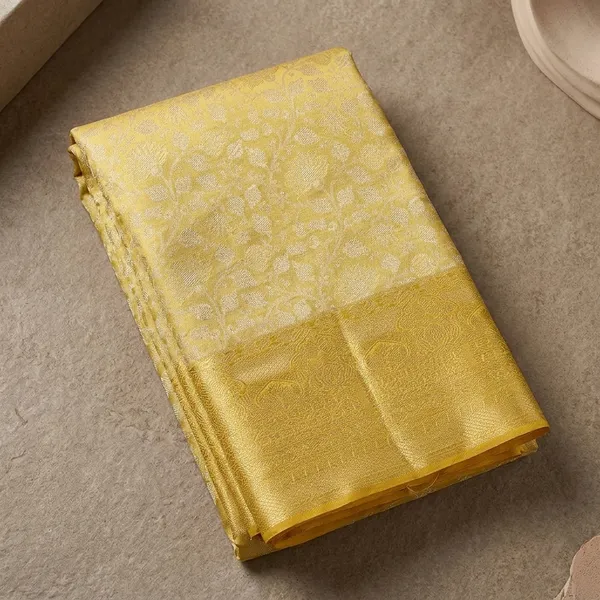Yellow_Silk_Jaal_Saree_With_Matching_Blouse_Piece