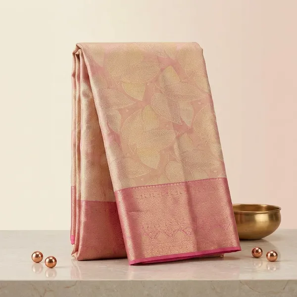 Pink_Silk_Jaal_Saree_With_Matching_Blouse_Piece