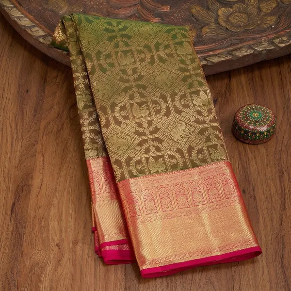 Mehendi_Dharmavaram_Pure_Silk_Saree
