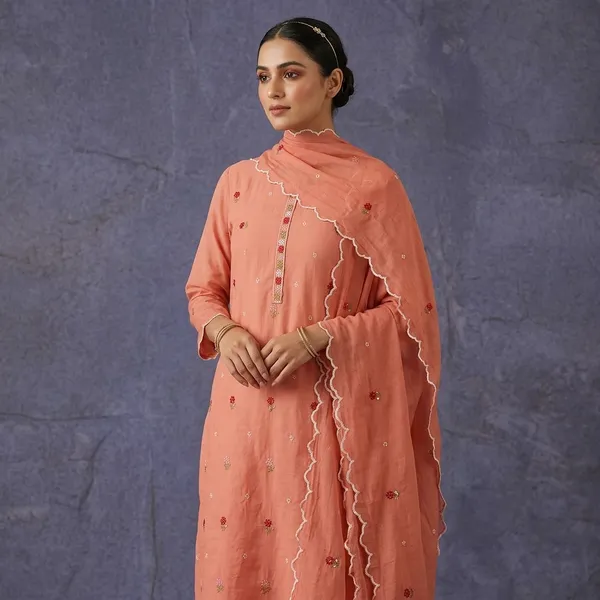 Peach_Chanderi_Threadwork_Unstitched_Dress_Material_With_Matching_Bottom_And_Dupatta