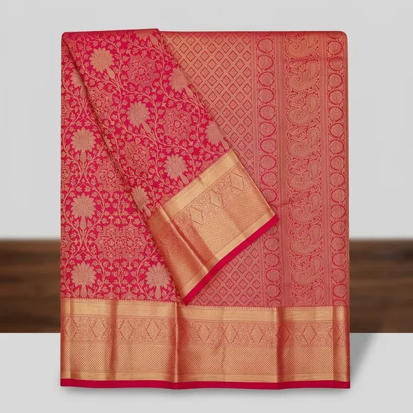 Rani_Pink_Dharmavaram_Pure_Silk_Saree