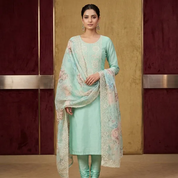 Sea_Green_Tissue_Threadwork_Unstitched_Dress_Material_With_Matching_Bottom_And_Dupatta
