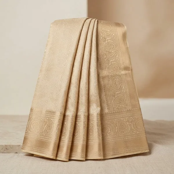Cream_Silk_Jaal_Silver_Zariwork_Saree_With_Matching_Blouse_Piece