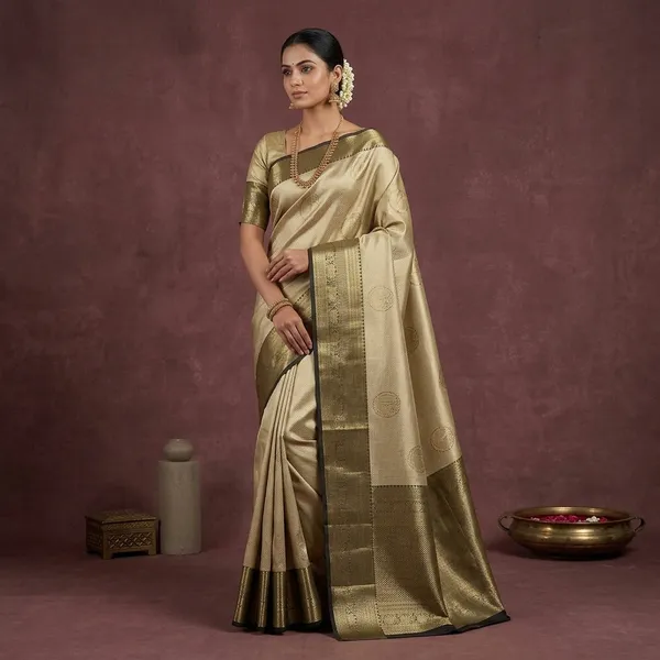 Gold_Dharmavaram_Tissue_Silk_Saree
