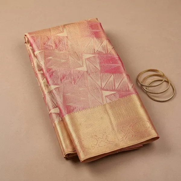 Peach_Dharmavaram_Tissue_Silk_Saree