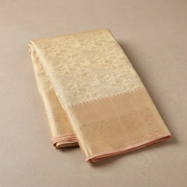 Beige_Dharmavaram_Pure_Silk_Saree