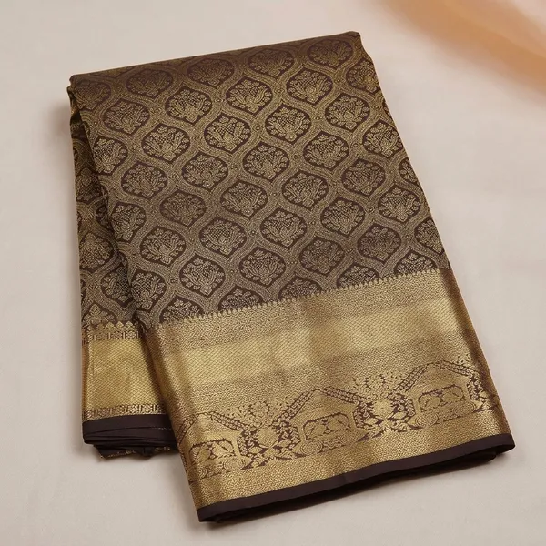 Brown_Dharmavaram_Pure_Silk_Saree