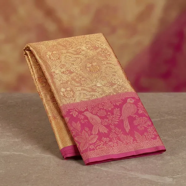 Peach_Dharmavaram_Tissue_Silk_Saree