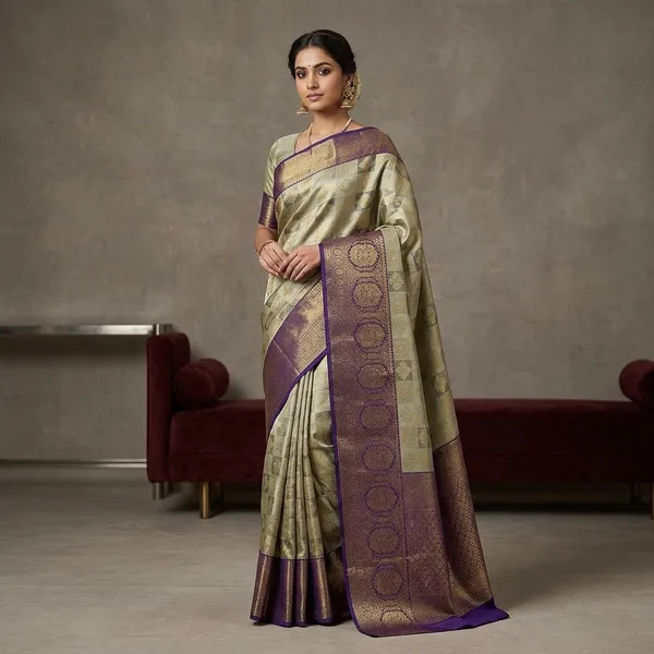 Sea_Green_Dharmavaram_Tissue_Silk_Saree
