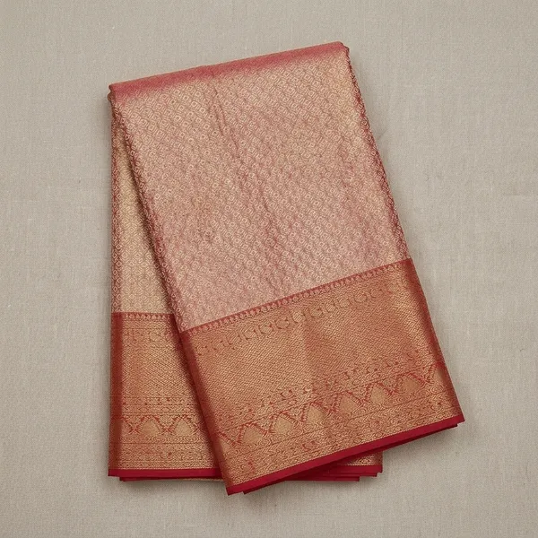 Peach_Dharmavaram_Tissue_Silk_Saree