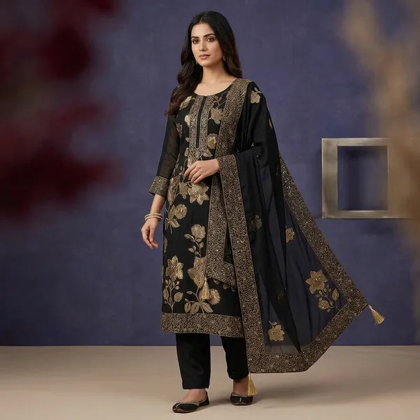 Black_Stonework_Gold_Dola_Silk_Unstitched_Salwar_Suit