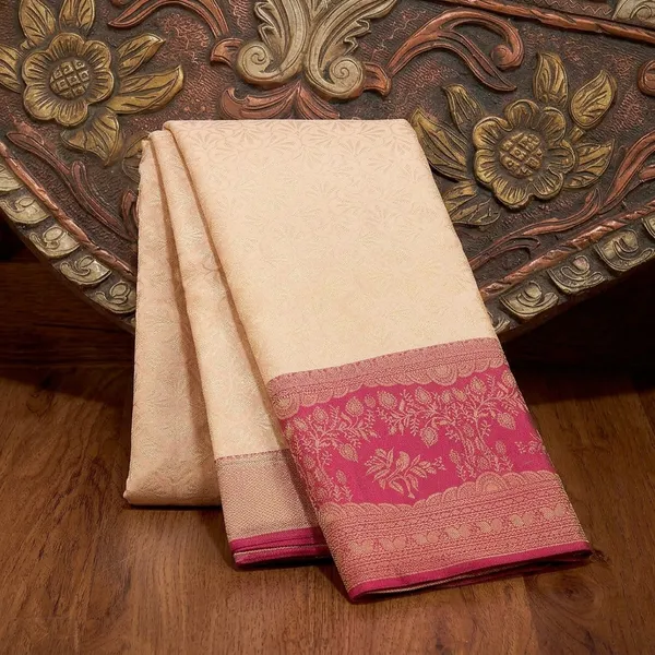 Cream_Dharmavaram_Art_Silk_Saree