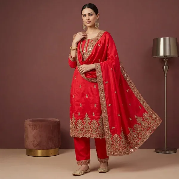 Red_Zariwork_Gold_Chinon_Unstitched_Salwar_Suit