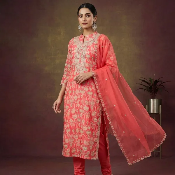 Red_Threadwork_Tissue_Unstitched_Salwar_Suit